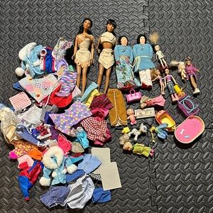 VTG Mixed Lot Of Barbie Dolls And Clothes & Accessories Bundle